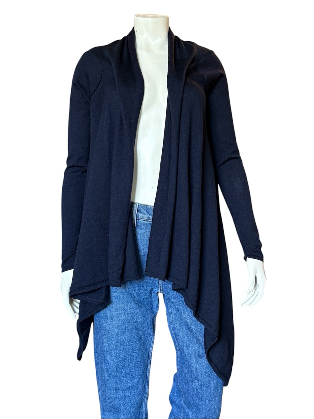 Brooks Brothers 100% Merino Wool Navy Waterfall Cardigan Sweater Size XS Fall